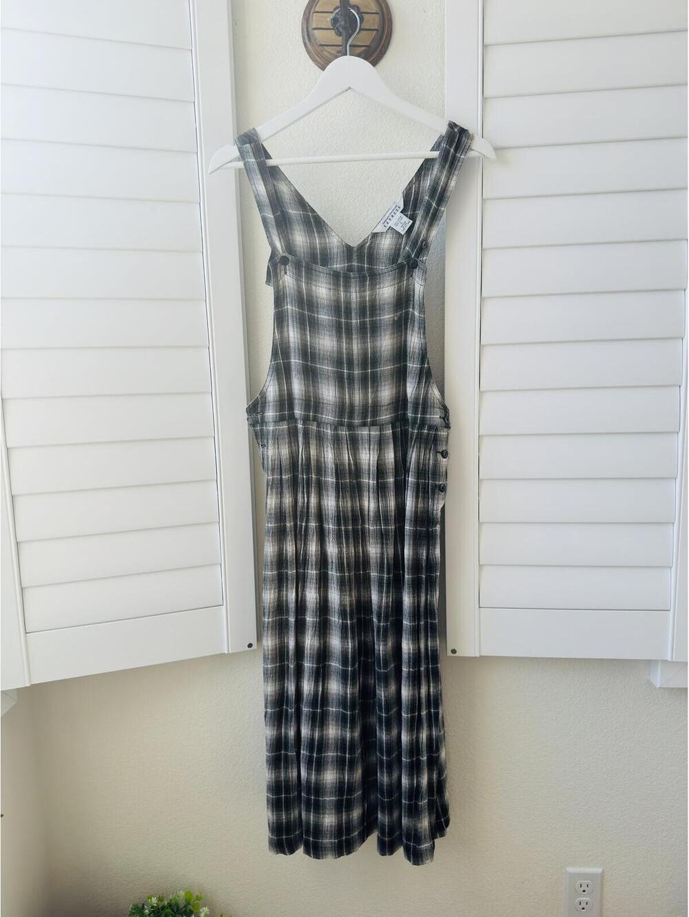Vintage Compagnie Internationale Express Plaid Pinafore Jumper Dress - Size S